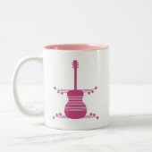 Retro Gitarre Tasse, Magenta Zweifarbige Tasse (Links)