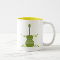 Retro Gitarre Tasse, Olive Green