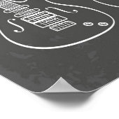 Retro Gitarre Trio musikalische Abbildung Poster (Ecke)
