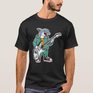 Retro-Gitarren-Rockmusik des süßen Delfins T-Shirt