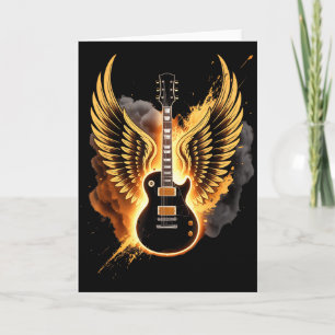 Retro Gitarrenflügel Abstrakte Kunst Rock And Roll Karte