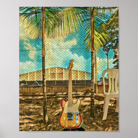 Retro-Gitarrengeschenk Poster (Vorne)