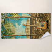 Retro-Gitarrengeschenk Strandtuch (Vorderseite)