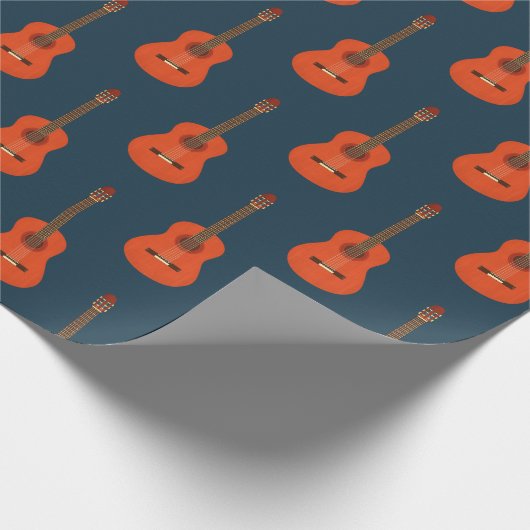 Retro-Gitarrenmuster Geschenkpapier (Ecke)