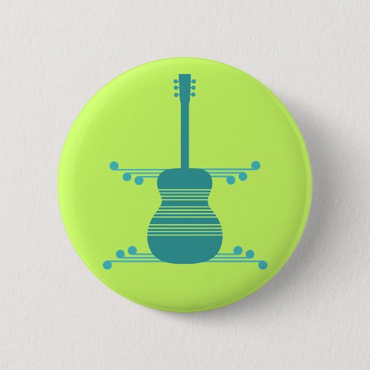 Retro-Gitarrenschaltfläche, Aquamarin Button (Vorderseite)