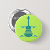Retro-Gitarrenschaltfläche, Aquamarin Button (Vorne & Hinten)