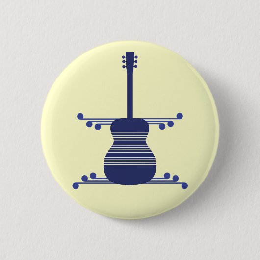 Retro-Gitarrenschaltfläche, blau Button (Vorderseite)