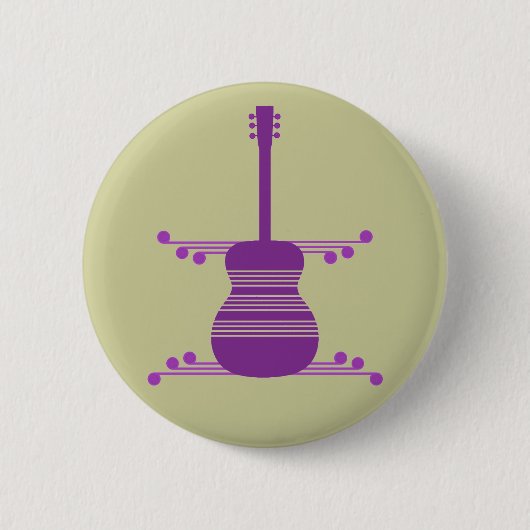 Retro-Gitarrenschaltfläche, Lila Button (Vorderseite)