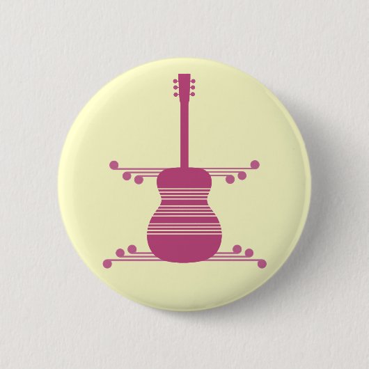 Retro Gitarrenschaltfläche, Magenta Button (Vorderseite)