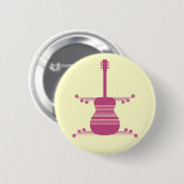 Retro Gitarrenschaltfläche, Magenta Button (Vorne & Hinten)