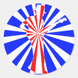 Retro-Gitarrist Runder Aufkleber