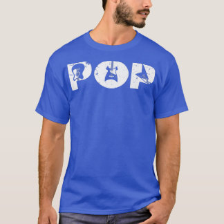 Retro Gitarrist Vater Pop Gitarre Vatertag Mus T-Shirt