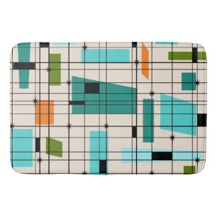 Retro Gitter-u. Sternexplosion-Bad-Matte Badematte