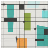 Retro Gitter-u. Sternexplosion-Gewebe Stoff (Nahaufnahme)
