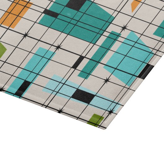 Retro Gitter-u. Sternexplosion-Glasschneiden-Brett Schneidebrett (Ecke)