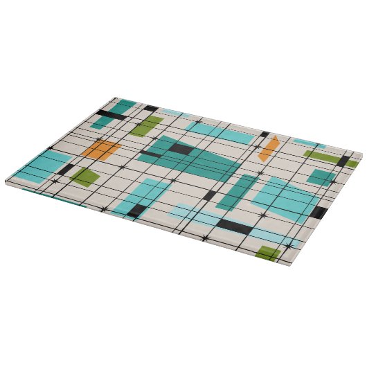 Retro Gitter-u. Sternexplosion-Glasschneiden-Brett Schneidebrett (Ecke)