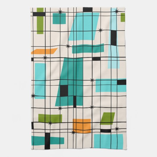 Retro Gitter-u. Sternexplosion-Küchen-Tuch Handtuch (Vertikal)