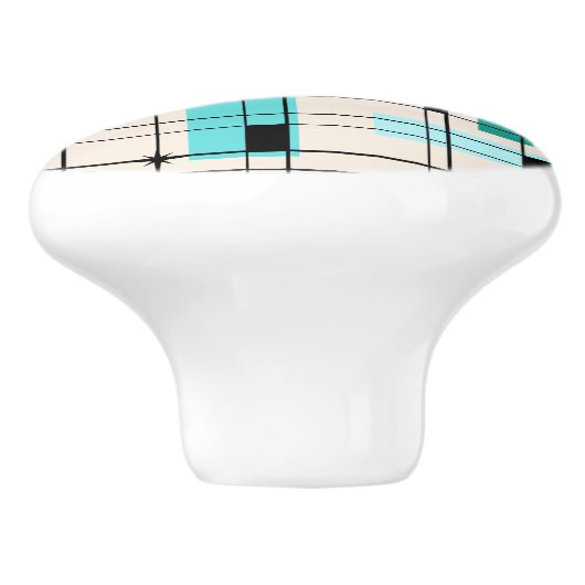 Retro Gitter u. Sternexplosion-kundenspezifischer Keramikknauf (Seitenansicht)