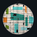 Retro Gitter-u. Sternexplosion-Pfeil-Brett Dartscheibe<br><div class="desc">Dieses Retro Gitter-und Sternexplosion-Pfeil-Brett ist, wo Vintage Art modernen Tag sich trifft. Es kennzeichnet einen cremefarbenen Hintergrund mit kitschy, weg weg den Konditionsquadraten und von den Rechtecken in aquamarinem, im Türkis, in diesem hellblauen, Orange und Avocadogrün. Die wunderlichen Blöcke der Farbe werden werden gearbeitet in einige der Gitterschnitte bedeckt. Es...</div>