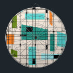 Retro Gitter-u. Sternexplosion-Pfeil-Brett Dartscheibe<br><div class="desc">Dieses Retro Gitter-und Sternexplosion-Pfeil-Brett ist, wo Vintage Art modernen Tag sich trifft. Es kennzeichnet einen cremefarbenen Hintergrund mit kitschy, weg weg den Konditionsquadraten und von den Rechtecken in aquamarinem, im Türkis, in diesem hellblauen, Orange und Avocadogrün. Die wunderlichen Blöcke der Farbe werden werden gearbeitet in einige der Gitterschnitte bedeckt. Es...</div>