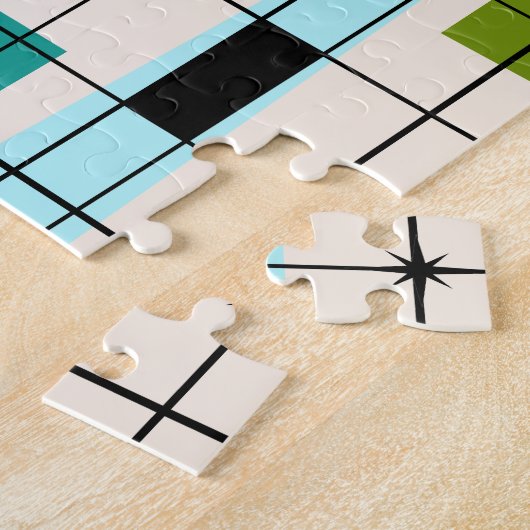 Retro Gitter-u. Sternexplosion-Puzzlespiel Puzzle (Seite)