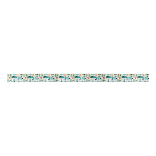 Retro Gitter-u. Sternexplosion-Satin-Band Satinband (Vorderseite)