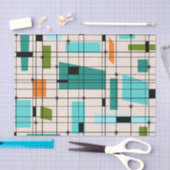 Retro Gitter-u. Sternexplosion-Seidenpapier Seidenpapier (Handwerk)