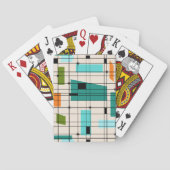 Retro Gitter u. Sternexplosion-Spielkarten Spielkarten (Rückseite)