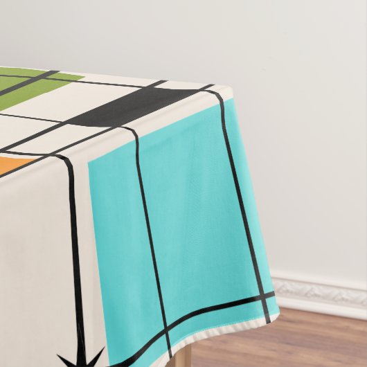 Retro Gitter-u. Sternexplosion-Tischdecke Tischdecke (Beispiel)