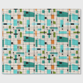 Retro Gitter-u. Sternexplosion-Verpackungs-Papier Geschenkpapier (Flach)