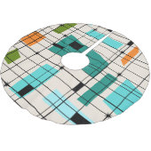 Retro Gitter-u. Sternexplosion-Weihnachtsbaum-Rock Polyester Weihnachtsbaumdecke (Schrägansicht)