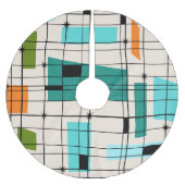 Retro Gitter-u. Sternexplosion-Weihnachtsbaum-Rock Polyester Weihnachtsbaumdecke (Vorderseite)