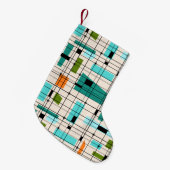 Retro Gitter-u. Sternexplosion-WeihnachtsStrumpf Kleiner Weihnachtsstrumpf (Vorderansicht (hängend))