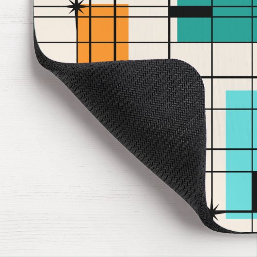 Retro Gitter u. Sternexplosionen Mousepad (Ecke)