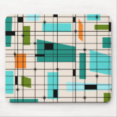 Retro Gitter u. Sternexplosionen Mousepad (Vorne)