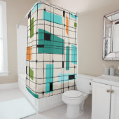 Retro Gitter-und Sternexplosion-Duschvorhang Duschvorhang (Beispiel)