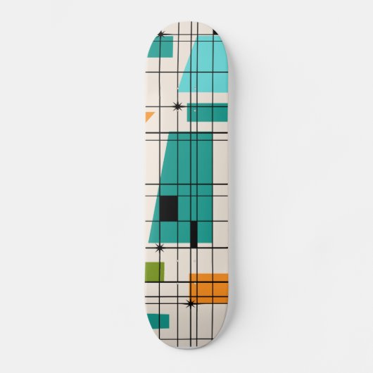 Retro Gitteru. SternexplosionenSkateboard Skateboard (Vorderseite)