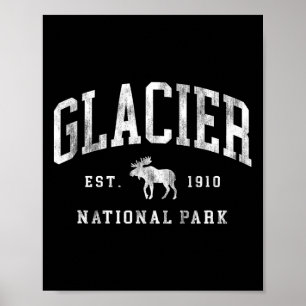 Retro Glacier National Park Est 1910 Herren Damen Poster