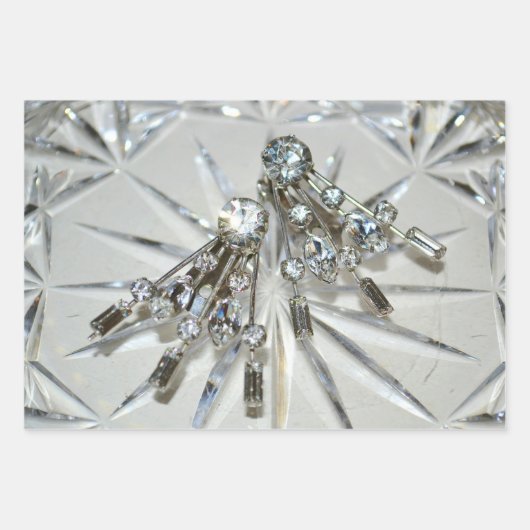 Retro Glam Art Deco Rhinestones Geschenkpapier Set (Vorderseite 2)