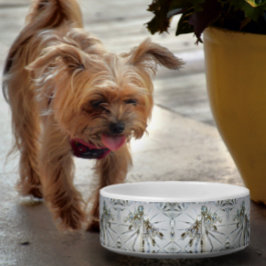 Retro Glam Art Deco Vintages Rhinestones Haustier Napf