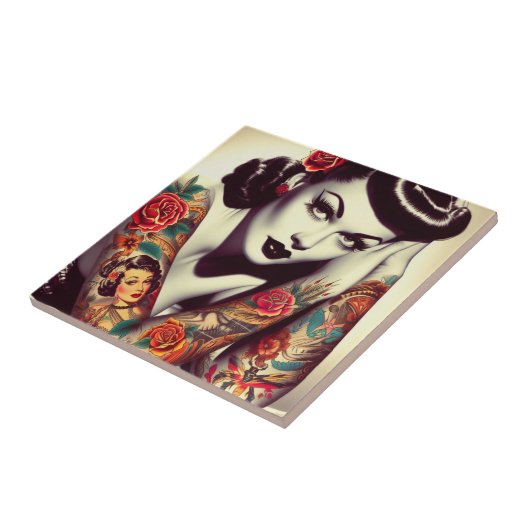 Retro-Glam-Button Fliese (Seite)