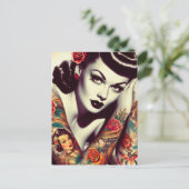 Retro-Glam-Button Postkarte (Stehend Vorderseite)