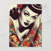 Retro-Glam-Button Postkarte (Vorderseite)