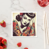 Retro-Glam-Button Serviette (Beispiel)