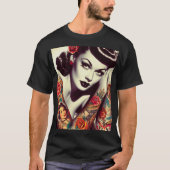 Retro-Glam-Button T-Shirt (Vorderseite)