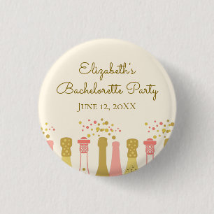 Retro Glam Champagner-Junggeselinnen-Abschied der  Button