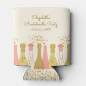 Retro Glam Champagner-Junggeselinnen-Abschied der Dosenkühler (Rückseite)