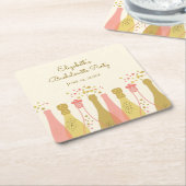 Retro Glam Champagner-Junggeselinnen-Abschied der  Rechteckiger Pappuntersetzer (angewinkelt)