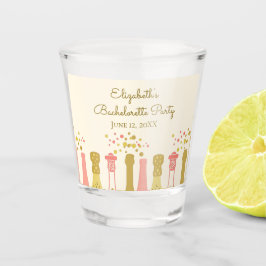 Retro Glam Champagner-Junggeselinnen-Abschied der  Schnapsglas