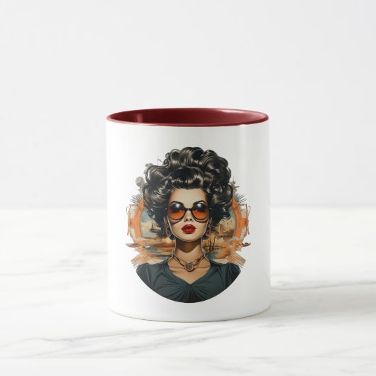 💋 Retro Glam Diva Tasse ☕ (Zentrum)